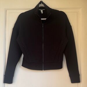 New Without Tag SPANX Black Zip-Front Bomber Jacket